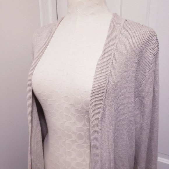 89th & Madison Beige Gray‎ Open Cardigan Women's Size Medium - Picture 5 of 5